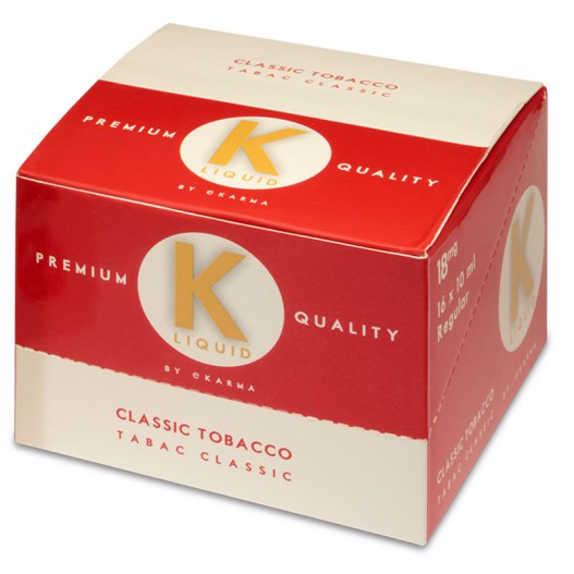 K Liquid Classic Tobacco 16 x 10ml Bottle 1